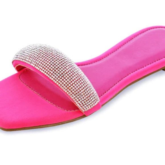 Women's flat pink sandal - Picture 1 of 4